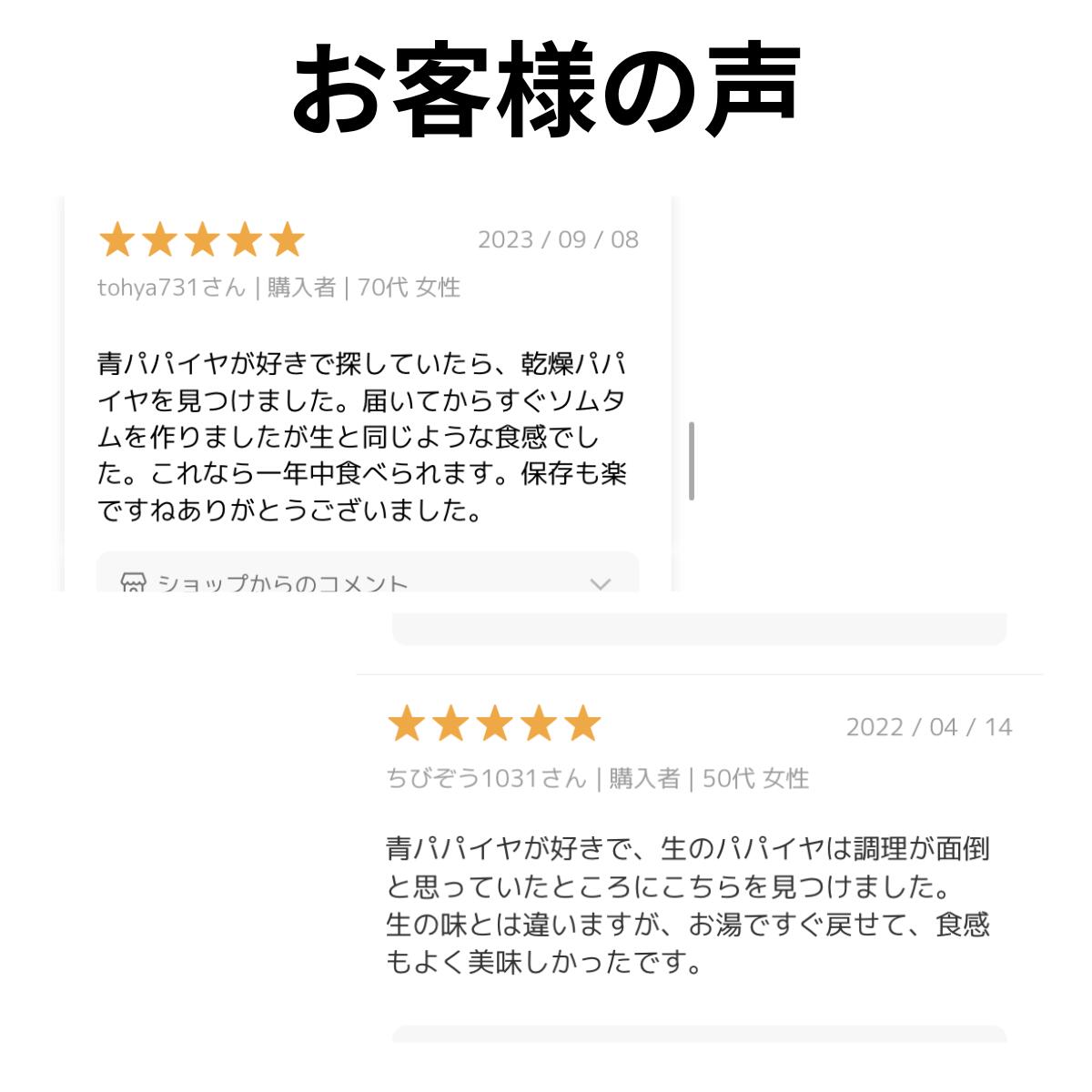 乾燥パパイヤ30g×3個