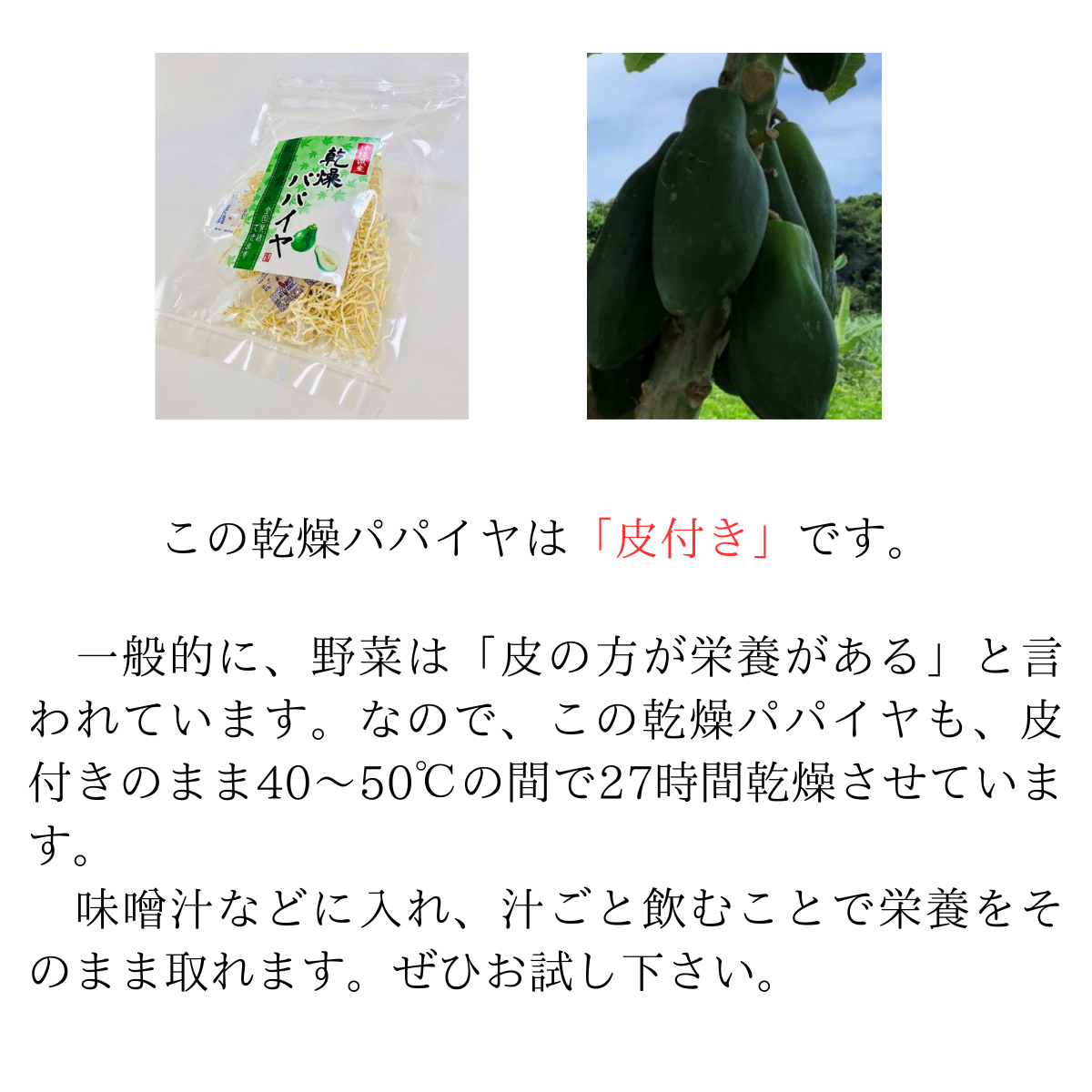 乾燥パパイヤ100g×1個